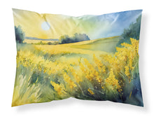 Load image into Gallery viewer, Nebraska Goldenrod in Watercolor Fabric Standard Pillowcase – Artistic Decorative Front, White Back