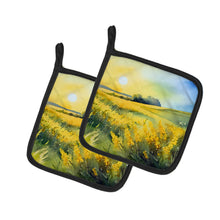 Load image into Gallery viewer, Nebraska Goldenrod in Watercolor Pair of Pot Holders