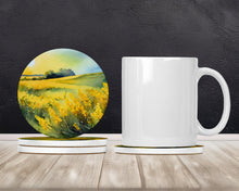 Load image into Gallery viewer, Nebraska Goldenrod in Watercolor Large Sandstone Coasters Pack of 4
