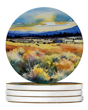 Load image into Gallery viewer, Nevada Sagebrush in Watercolor Large Sandstone Coasters Pack of 4