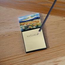 Load image into Gallery viewer, Nevada Sagebrush in Watercolor Sticky Note Holder- Refiilable Desk Accessory Note Pad