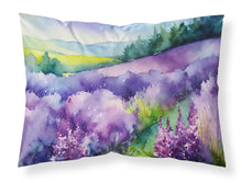 Load image into Gallery viewer, New Hampshire Purple Lilac in Watercolor Fabric Standard Pillowcase – Artistic Decorative Front, White Back