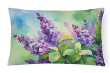 Load image into Gallery viewer, New Hampshire Purple Lilac in Watercolor Fabric Decorative Pillow