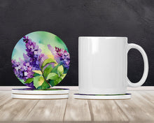 Load image into Gallery viewer, New Hampshire Purple Lilac in Watercolor Large Sandstone Coasters Pack of 4