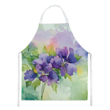 Load image into Gallery viewer, New Jersey Violet in Watercolor Apron – Artist-Designed Kitchen, BBQ &amp; Craft Apron