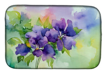 Load image into Gallery viewer, New Jersey Violet in Watercolor Dish Drying Mat