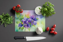 Load image into Gallery viewer, New Jersey Violet in Watercolor Glass Cutting Boards – Durable, Decorative Kitchen Art Large