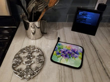 Load image into Gallery viewer, New Jersey Violet in Watercolor Pair of Pot Holders