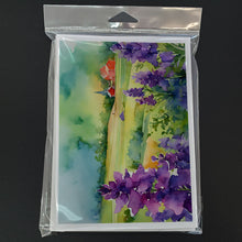 Load image into Gallery viewer, New Jersey Violet in Watercolor Greeting Cards -  Blank Note Cards – 8-Pack of Artist-Designed Cards with Envelopes