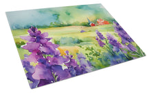 Load image into Gallery viewer, New Jersey Violet in Watercolor Glass Cutting Boards – Durable, Decorative Kitchen Art Large