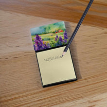 Load image into Gallery viewer, New Jersey Violet in Watercolor Sticky Note Holder- Refiilable Desk Accessory Note Pad