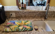 Load image into Gallery viewer, New Mexico Yucca Flower in Watercolor Dish Drying Mat