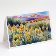 Load image into Gallery viewer, New Mexico Yucca Flower in Watercolor Greeting Cards -  Blank Note Cards – 8-Pack of Artist-Designed Cards with Envelopes