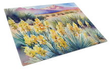 Load image into Gallery viewer, New Mexico Yucca Flower in Watercolor Glass Cutting Boards – Durable, Decorative Kitchen Art Large