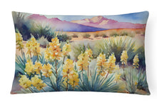 Load image into Gallery viewer, New Mexico Yucca Flower in Watercolor Fabric Decorative Pillow