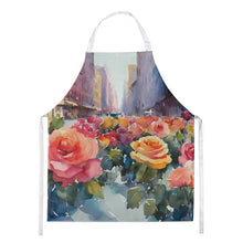 Load image into Gallery viewer, New York Roses in Watercolor Apron – Artist-Designed Kitchen, BBQ &amp; Craft Apron