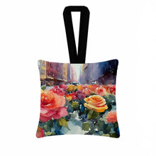 Load image into Gallery viewer, New York Roses in Watercolor Hanging Square Fabric Ornament 3.5 × 3.5