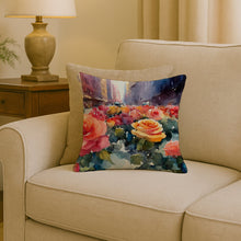 Load image into Gallery viewer, New York Roses in Watercolor Throw Pillow