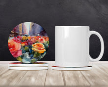 Load image into Gallery viewer, New York Roses in Watercolor Large Sandstone Coasters Pack of 4