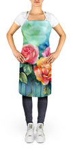 Load image into Gallery viewer, New York Roses in Watercolor Apron – Artist-Designed Kitchen, BBQ &amp; Craft Apron
