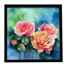 Load image into Gallery viewer, New York Roses in Watercolor Framed Metal Print