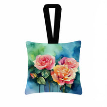 Load image into Gallery viewer, New York Roses in Watercolor Hanging Square Fabric Ornament 3.5 × 3.5