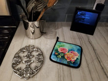 Load image into Gallery viewer, New York Roses in Watercolor Pair of Pot Holders