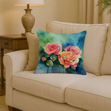 Load image into Gallery viewer, New York Roses in Watercolor Throw Pillow