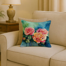 Load image into Gallery viewer, New York Roses in Watercolor Throw Pillow