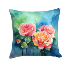 Load image into Gallery viewer, New York Roses in Watercolor Throw Pillow