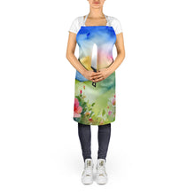 Load image into Gallery viewer, North Dakota Wild Prairie Roses in Watercolor Apron – Artist-Designed Kitchen, BBQ &amp; Craft Apron