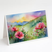 Load image into Gallery viewer, North Dakota Wild Prairie Roses in Watercolor Greeting Cards -  Blank Note Cards – 8-Pack of Artist-Designed Cards with Envelopes