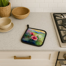 Load image into Gallery viewer, North Dakota Wild Prairie Roses in Watercolor Pair of Pot Holders