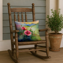 Load image into Gallery viewer, North Dakota Wild Prairie Roses in Watercolor Throw Pillow