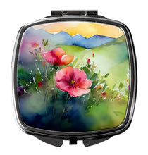 Load image into Gallery viewer, North Dakota Wild Prairie Roses in Watercolor Compact Mirror