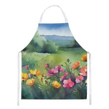 Load image into Gallery viewer, North Dakota Wild Prairie Roses in Watercolor Apron – Artist-Designed Kitchen, BBQ &amp; Craft Apron