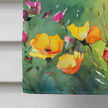 Load image into Gallery viewer, North Dakota Wild Prairie Roses in Watercolor House Flag