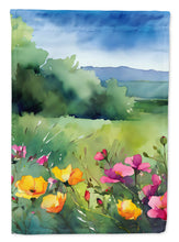 Load image into Gallery viewer, North Dakota Wild Prairie Roses in Watercolor House Flag