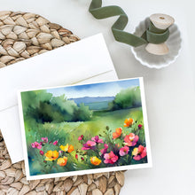 Load image into Gallery viewer, North Dakota Wild Prairie Roses in Watercolor Greeting Cards -  Blank Note Cards – 8-Pack of Artist-Designed Cards with Envelopes