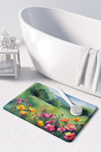 Load image into Gallery viewer, North Dakota Wild Prairie Roses in Watercolor Memory Foam Kitchen Mat