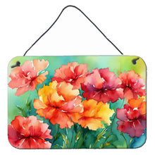 Load image into Gallery viewer, Ohio Scarlet Carnations in Watercolor Wall or Door Hanging Prints