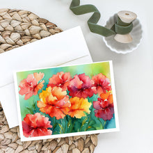 Load image into Gallery viewer, Ohio Scarlet Carnations in Watercolor Greeting Cards -  Blank Note Cards – 8-Pack of Artist-Designed Cards with Envelopes