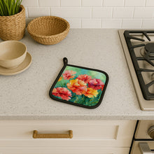 Load image into Gallery viewer, Ohio Scarlet Carnations in Watercolor Pair of Pot Holders