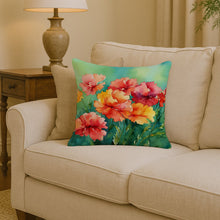 Load image into Gallery viewer, Ohio Scarlet Carnations in Watercolor Throw Pillow