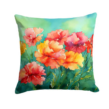 Load image into Gallery viewer, Ohio Scarlet Carnations in Watercolor Throw Pillow