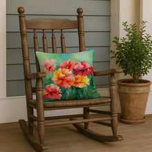 Load image into Gallery viewer, Ohio Scarlet Carnations in Watercolor Throw Pillow