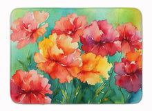 Load image into Gallery viewer, Ohio Scarlet Carnations in Watercolor Memory Foam Kitchen Mat