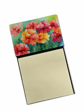 Load image into Gallery viewer, Ohio Scarlet Carnations in Watercolor Sticky Note Holder- Refiilable Desk Accessory Note Pad