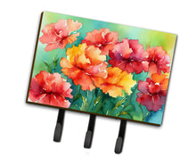 Load image into Gallery viewer, Ohio Scarlet Carnations in Watercolor Leash or Key Holder