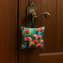 Load image into Gallery viewer, Ohio Scarlet Carnations in Watercolor Hanging Square Fabric Ornament 3.5 × 3.5